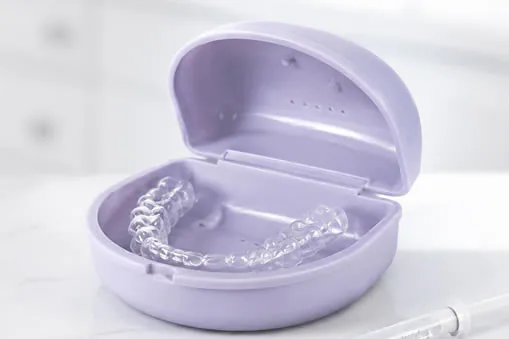 Custom-molded take-home teeth-whitening trays at Honey Creek Dental